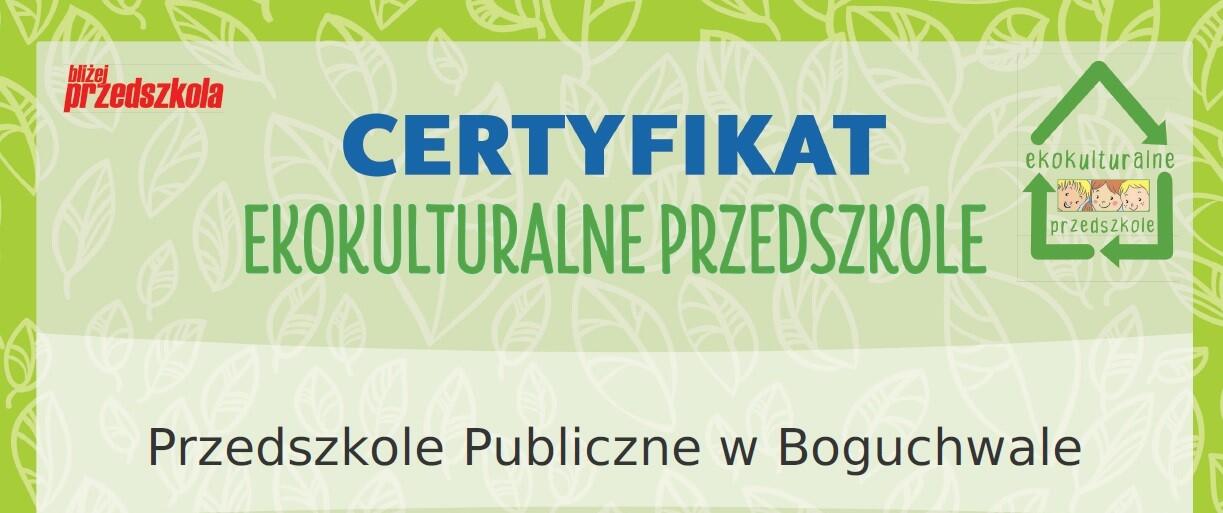 CERTYFIKAT EKOPRZEDSZKOLA