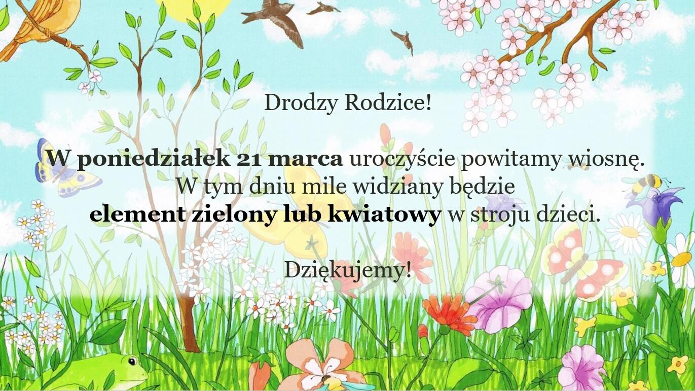 Ogłoszenie - Pierwszy Dzień Wiosny 