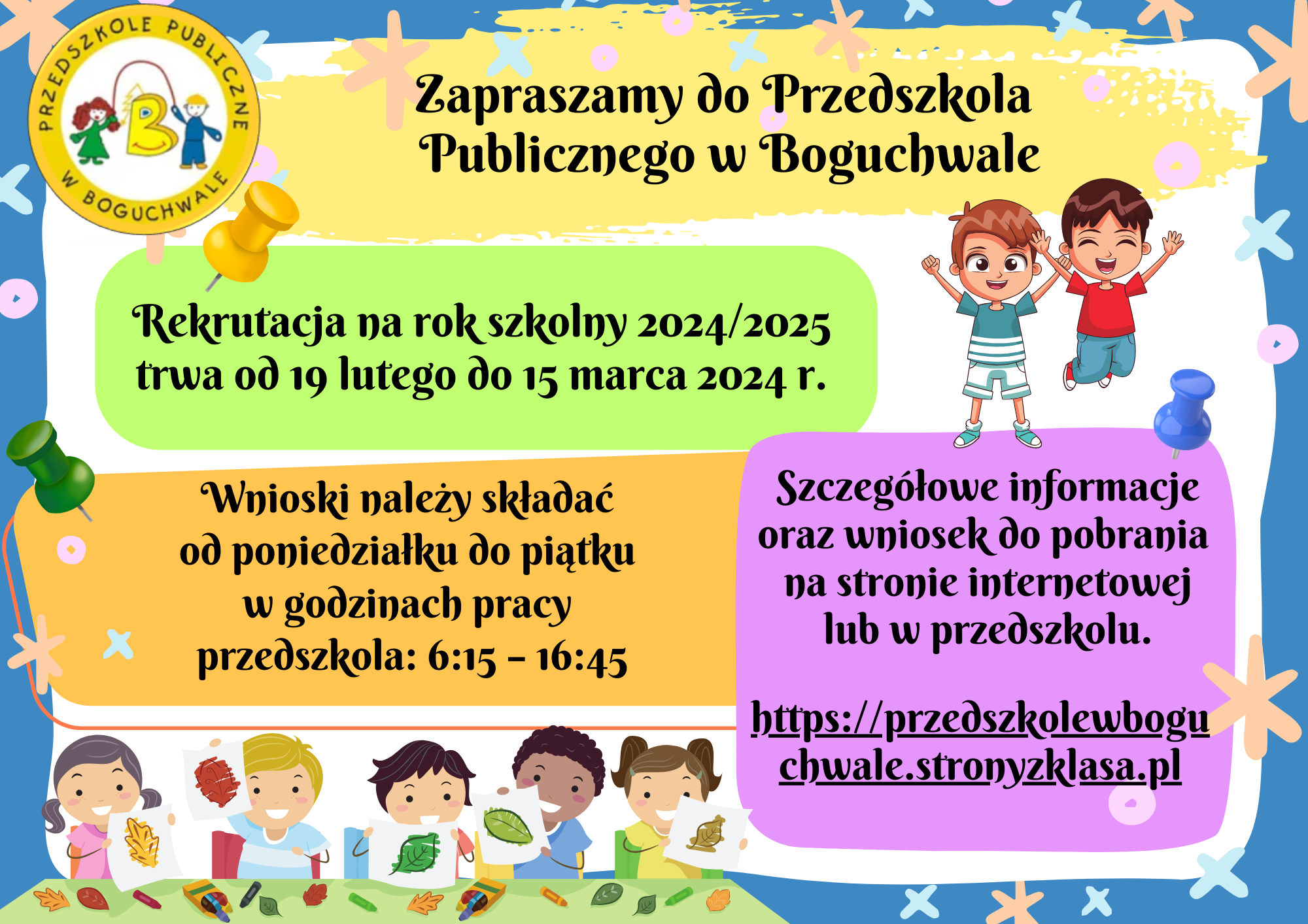 Rekrutacja Na Rok Szkolny 20242025 Przedszkole Publiczne W Boguchwale 