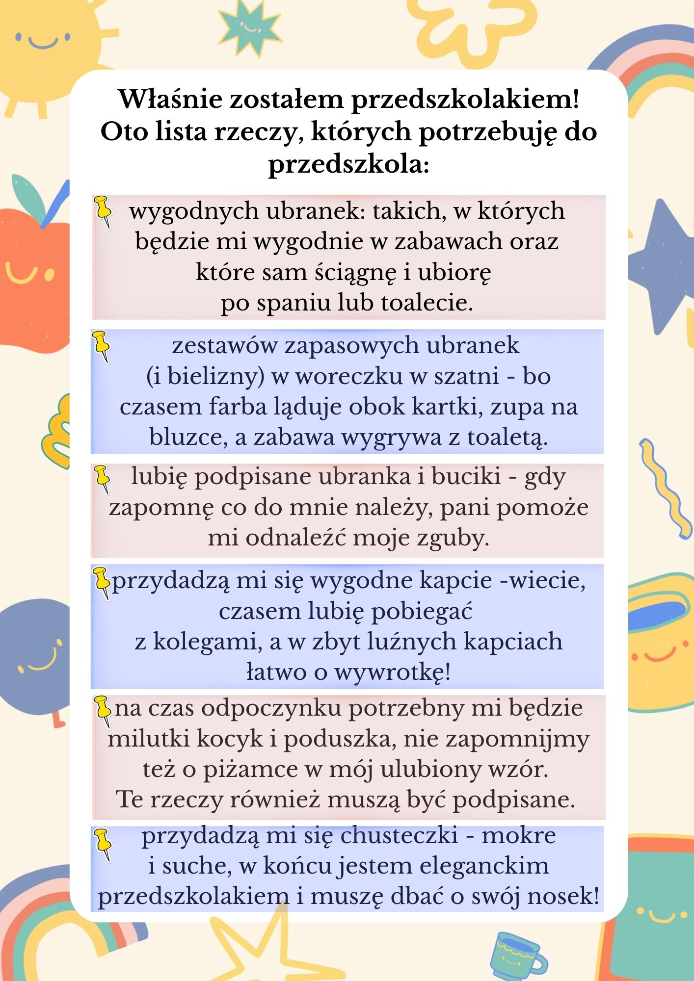 Zestaw startowy przedszkolaka – praktyczne wskazówki dla rodziców