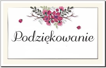  Serdeczne podziękowania!